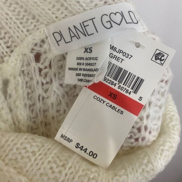 Planet Gold Women White Cowl Neck Sweater - Picture 3 of 3